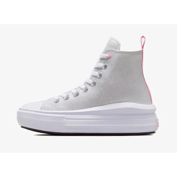Converse Chuck Taylor Sneaker Girls 4.5 All Star Move Platform Sparkle A06332C - Picture 2 of 10